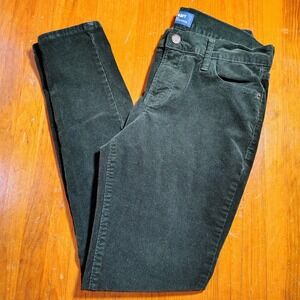 Old Navy Women's Rockstar Mid Rise Green Corduroy Skinny Pants Size 6 Regular